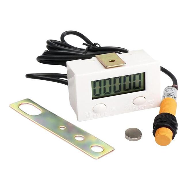 Digital Counter for Knitting Machine, Electronic LCD Digital 0-99999 Counter 5 Digit Plus up Gauge, Proximity Switch Sensor