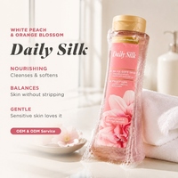Gel Douche Hydratant Quotidien OEM ODM Effet Soie Parfum Pêche Blanche & Fleur d'Oranger pour une Peau Douce et Soyeuse 20 fl oz Lot de 4