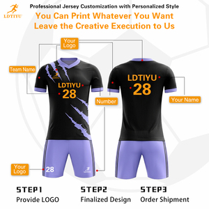 Maillots de football et d'e-sport en sublimation, vente en gros en Chine, 1,1-100% polyester, séchage rapide et respirant, manches courtes, noms d'équipe personnalisés - Product Image 3