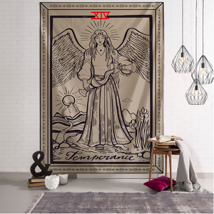 Mito Ilustración Estilo Paisaje contemporáneo Diseño Algodón Lino Oscuro <span class=keywords><strong>Brujería</strong></span> Habitación Cabecero Arras Alfombra Ecológico Hogar - Product Image 4