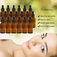 5ml/10ml/15ml/20ml/30ml/50ml/100ml Bernsteinfarbene Glasflaschen mit Tropfer und Siebdruck für Kosmetikprodukte