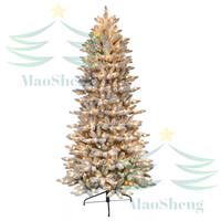 Sapin de Noël artificiel floqué de haute qualité, écologique, pré-éclairé, 2,7 m, pour la maison, les fêtes, la décoration festive, vente en gros usine