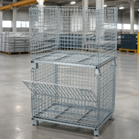 Alternative économique aux emballages jetables : Conteneur à palettes en treillis métallique robuste 1200x1000mm pour le stockage en entrepôt