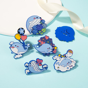 Pins de Esmalte Suave Personalizados, Lindos Pins de Metal con Temática de Ballenas y <span class=keywords><strong>Delfines</strong></span>, Pins de Solapa con Logotipo Personalizado al por Mayor para Regalos Promocionales y Souvenirs - Product Image 1