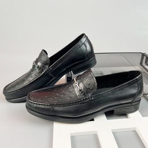 Mocasines Negros de Cuero Genuino con Punta Redonda, Suela de Goma, Zapatos de Vestir para Hombre para Oficina y Carrera, Todas las Temporadas, Parte Superior Suave - Product Image 4
