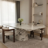 Table à manger extensible Kumusi Furniture Altura, design italien Arabescato blanc, style scandinave, pour usage en atelier