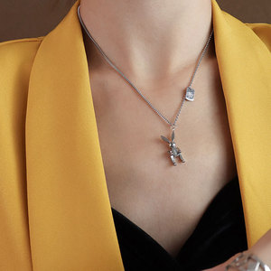 สร้อย316L รูปกระต่ายชุบทอง14K 18K PVD สำหรับผู้หญิงเครื่องประดับไม่เสื่อมเสียไม่กันน้ำ - Product Image 2