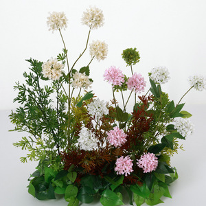 Fleur artificielle Xinxin à 5 têtes, 76 cm, Hortensia blanc et rose en tissu givré, Décoration intérieure, Décoration de mariage - Product Image 1