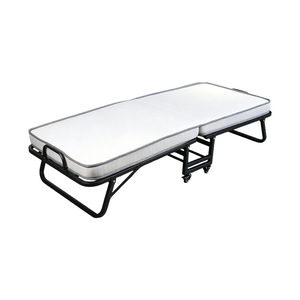 Jinhao Folding <b>Bed</b> Frame 192X75X40CM With Wheels <b>Single</b> Size Space Saving Metal <b>Bed</b> - Product Image 4