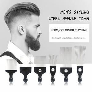 MJ – peigne en métal pour <span class=keywords><strong>cheveux</strong></span> <span class=keywords><strong>bouclés</strong></span>, en plastique, Afro, pour femmes/hommes, coiffure - Product Image 6