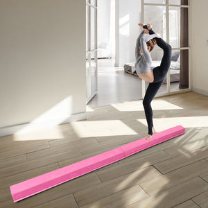 Foldable 8 Foot <b>Gymnastics</b> <b>Beam</b> for Teenagers Pink Velvet PVC - Product Image 1