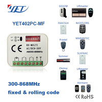 Receptor Universal YET402PC-MF de 280mhz-868mhz Compatible con Múltiples Frecuencias, 2 Relés, Interruptor DIP, Señales Eléctricas para Garaje
