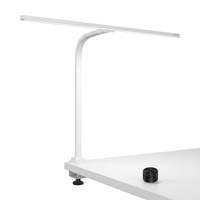 Lampe de bureau LED blanche à clipser, bras articulé réglable, spectre complet, anti-lumière bleue, pour lecture, jeux, bureau, chambre, étude