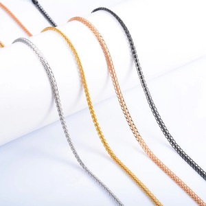 Collier ras du cou en chaîne tressée en acier inoxydable de 3 mm de large pour femme, accessoires de bijoux en métal pour le cou, clavicule, cadeau DIY - Product Image 1