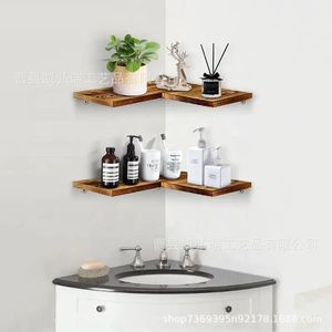 Estante de madera para colgar en la pared, estante flotante de esquina, unidad de esquina para colgar en la pared para baño, cocina y dormitorio - Product Image 2