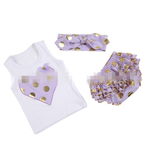 Conjunto de Ropa Casual Personalizada para Niñas, Camiseta, Pantalones Cortos y Diadema, de China - Product Image 3