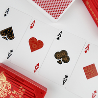 Jeu de cartes de luxe avec boîte dorée embossée, design personnalisé, cartes de poker rouges pour adultes, collection cadeau
