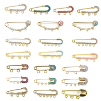 Broches pour bébé en strass multicolores, broches religieuses musulmanes islamiques, petites épingles de sûreté diverses avec boucles pour enfants et femmes
