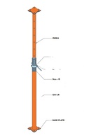 Poteau de coffrage en acier réglable, support d'échafaudage/poteau de poussée et de traction, capacité de charge de 800 kg pour la construction extérieure moderne