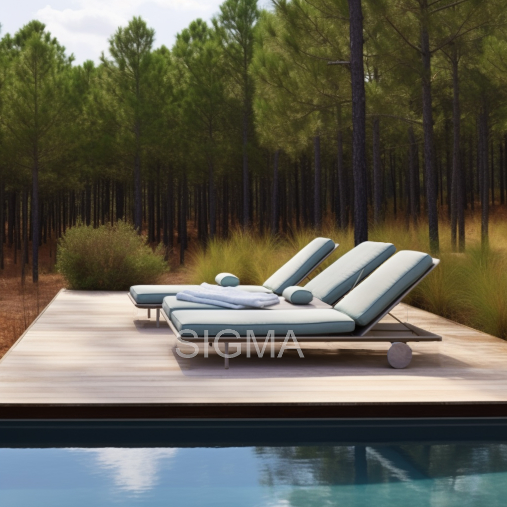 Factory Wholesale Price Manual Cloth Chaise Lounge Modern Outdoor Furniture