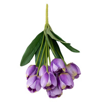 Bunga Sutra Buatan 9 Tangkai Tulip Lentera - Dekorasi Jendela Butik & Dekorasi Pernikahan - Rangkaian Bunga Mewah Ringan Cina