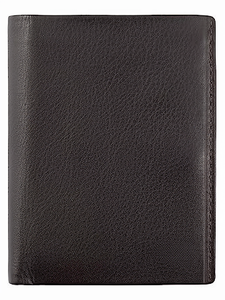 Vintage 521-1 <b>RFID</b> Genuine Leather Short <b>Wallet</b> Unisex Striped Pattern Open Closure Polyester Lining Button Closure - Product Image 2