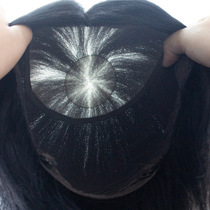 วิกผมผู้ชายแบบเต็มศีรษะ ไม่มีเชือกผูก  ทำจากผมจริง ระบายอากาศได้ดี  ถักทอด้วยมือ  สำหรับผู้ชายวัยกลางคน <span class=keywords><strong>ผม</strong></span><span class=keywords><strong>สั้น</strong></span> ยี่ห้อซูชาง - Product Image 3