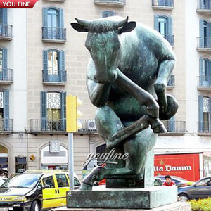 Estatua de Animales Abstractos de Latón para Jardín Exterior, Escultura de Toro Pensante de Bronce de Josep Granyer, <span class=keywords><strong>Barcelona</strong></span> - Product Image 3