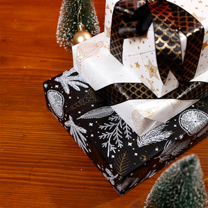 Papel de Regalo Kraft Navideño Impreso al por Mayor, 80g, 43*300cm, Rollo de Papel de Envolver Regalos Personalizado de Lujo - Product Image 4