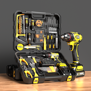 YaJin 21V Ensemble d'outils multifonctions pour la rénovation domestique, compatible avec la batterie <span class=keywords><strong>Makita</strong></span>, perceuse sans fil rechargeable au lithium-ion, kit d'outils - Product Image 1