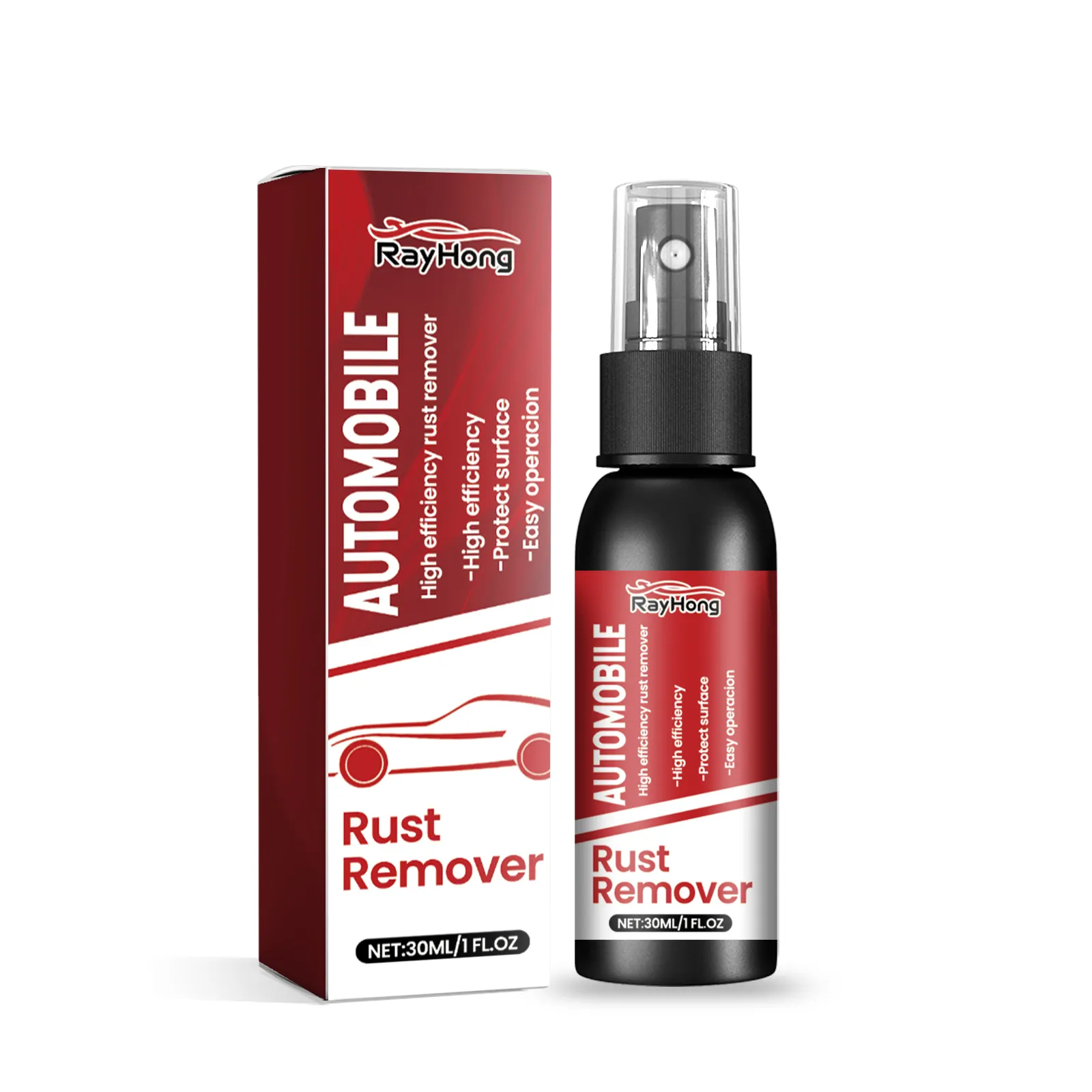 RAYHONG Highly Efficient Iron Powder Remover Spray Automotive Products Decontamination Rust Remover Deep Cleaning Spray