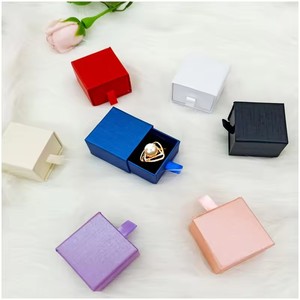 Custom Pink Sliding Drawer Jewelry <b>Box</b> for Necklace <b>Earring</b> and Ring Gift Packaging Premium Cardboard Jewelry <b>Box</b> Orange Accent - Product Image 4