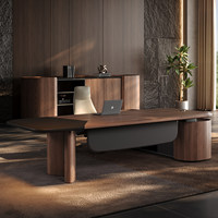 Bureau de direction modulaire haut de gamme en noyer naturel d'Amérique du Nord, style italien moderne, écologique et luxueux pour bureau.