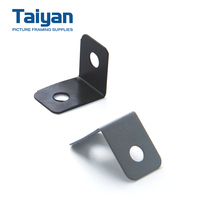 Support d'angle en L à deux trous en fer noir pour électrophorèse industrielle, quincaillerie de jonction durable pour cadres photo, vente en gros