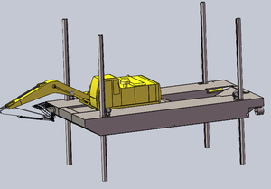 Een platbodembootgraafmachine werkt op de boei. - Product Image 5