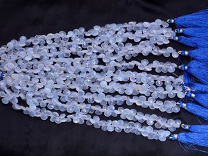 Perles de chalcédoine AAA+ de 7 mm à 8 mm, pierres précieuses facettées en forme de cœur, chalcédoine bleue naturelle, pierres semi-précieuses pour bijoux - Product Image 5