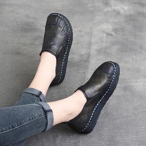 Nouvelles Chaussures Décontractées Femme Printemps-Été à Lacets, Tendance Mode Ethnique Rétro, Tige en PU, Semelle Souple, Couvrant les Pieds - Product Image 5