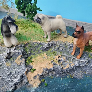 Modèles de chiens de compagnie en plastique grandeur nature, Samoyède, Labrador, Mastiff tibétain, <span class=keywords><strong>Schnauzer</strong></span>, Bouledogue, Ornements de Noël - Product Image 3
