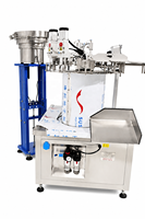 Machine de remplissage automatique à double tête pour sachets souples en aluminium et plastique avec bec verseur, pour miel, eau, lait, huile