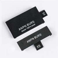 Étiquettes textiles personnalisées en tissu sergé pour vêtements, avec logo privé, pliées en bout, à coudre, en coton/polyester