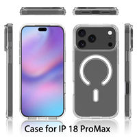 Étui de téléphone transparent de haute qualité avec charge sans fil pour iPhone 18 17 16 15 Pro Max, étui magnétique transparent pour téléphone portable