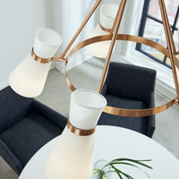 Lampe suspendue en cuivre et verre XZ Modern Lighting pour salle à manger, îlot de cuisine, noir or, lustre LED, luminaire de plafond