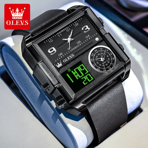 นาฬิกาอิเล็กทรอนิกส์ OLEVS 1101 รุ่นยอดนิยม นาฬิกา LED สำหรับนักเรียน ชาย หญิง ฟังก์ชั่นหลากหลาย เรืองแสง กันน้ำ นาฬิกาดิจิตอลทรงเหลี่ยม - Product Image 6