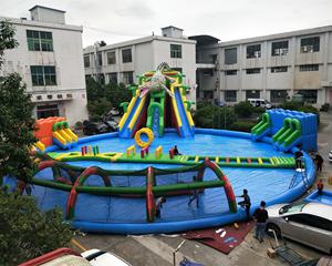 Super grande <span class=keywords><strong>piscina</strong></span> di acqua gonfiabile parco <span class=keywords><strong>piscina</strong></span> <span class=keywords><strong>con</strong></span> <span class=keywords><strong>scivolo</strong></span> e gli ostacoli di acqua di disegno del coccodrillo - Product Image 1