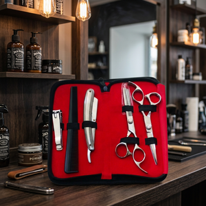 ASAP BEAUTY PAKISTAN Ensemble de ciseaux à cheveux durables de 6,0 pouces en acier HRC Rockwall, design tendance, pointe affûtée, pour coiffeur et barbier, avec brosses et peignes - Product Image 4