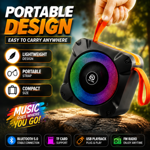 Altavoz BT portátil con luz LED RGB, resistente al agua, para fiestas en interiores y exteriores, sonido estéreo, disponible en varios colores. - Product Image 6