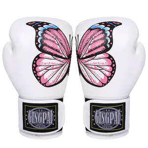Para GINGPAI, guantes de entrenamiento de lucha profesional, guantes de boxeo de cuero PU gruesos para mujeres y adultos, polvo transpirable - Product Image 4