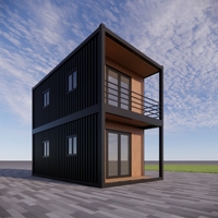 Maison modulaire en bois à deux étages, conteneur préfabriqué de 20 pieds ou 40 pieds, mini-villa mobile préfabriquée pour hôtel, complexe hôtelier ou bureau