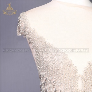 Apliques de novia cosidos hechos a mano a la moda de Pari, cuentas con forma Floral, decoraciones para vestido de novia, tipo de parche - Product Image 2