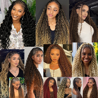 Extensions de cheveux synthétiques de différentes couleurs, résistantes à la chaleur, pour tresses au crochet, faciles à redessiner, en fibre synthétique haute température
